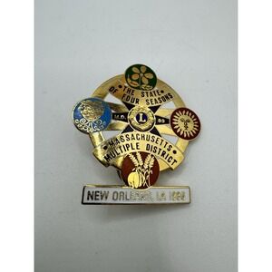 Vintage Lions Club Collectors / Lapel Pin - Massachusetts Multiple Districts